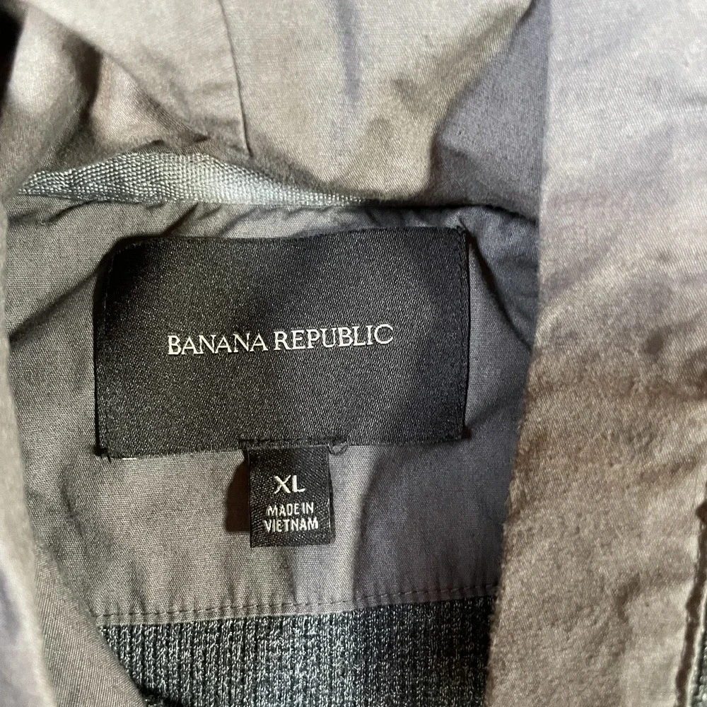 Banana Republic Full Zip Hoodie Mens XL Gray Mixed Media Utility Jacket